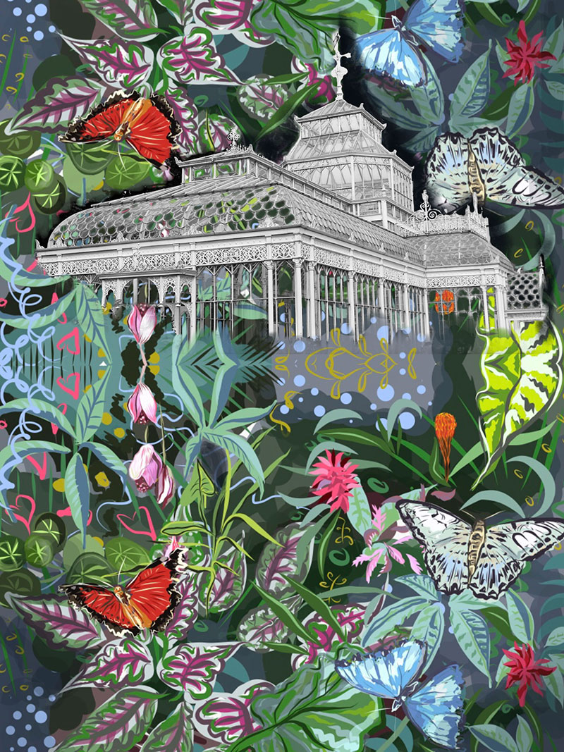 Hothouse with Butterflies