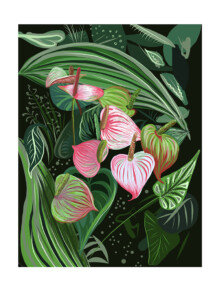 Black and Pink Tropical